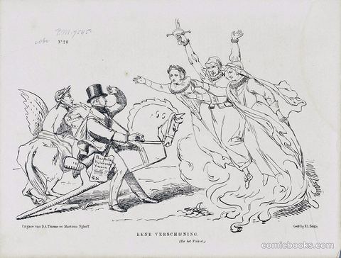 A Satirical Print on A.C. Kruseman and His 'Historical Women'