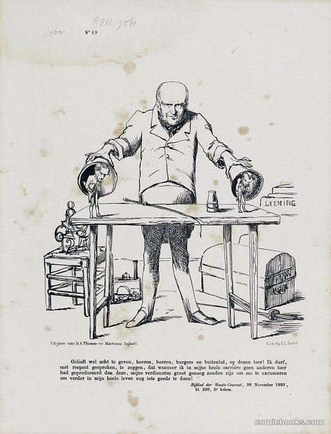 Political Caricature of Minister F.A. van Hall