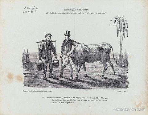 Dutch Colonial Satire: The Indies Dairy Maid, 1862