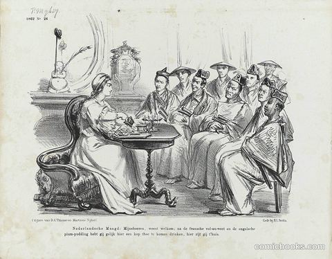 Dutch Maiden Serving Tea to Japanese Visitors