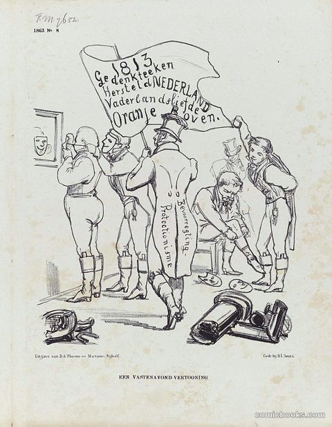 A Patriotic Celebration: Political Satire on Protectionists and November Festivities