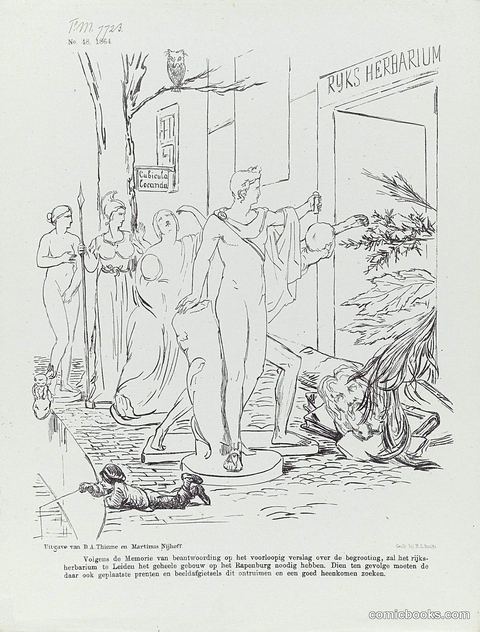 Satire on the Display of Plaster Casts at Leiden's Antiquities Museum