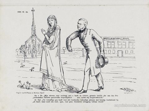 Religious and Political Satire: A Dutch Cartoon, 1866