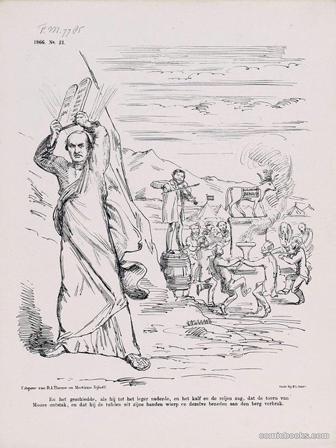 Figure van D.J. Mosou en Mercurius Spijkert [Colonial Politics Satire]