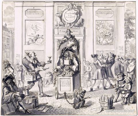 John Law in a Wheeled Chair Before the Lazarus House