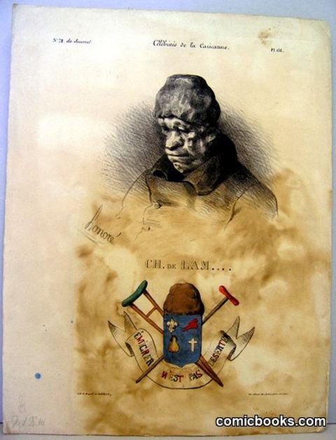 Political Caricature Portrait with Armorial Device, French Press