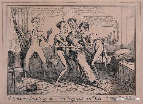 A Dandy Fainting or — An Exquisite in Fits