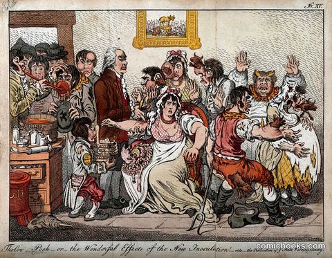 Edward Jenner among patients in the Smallpox and Inoculation Hospital