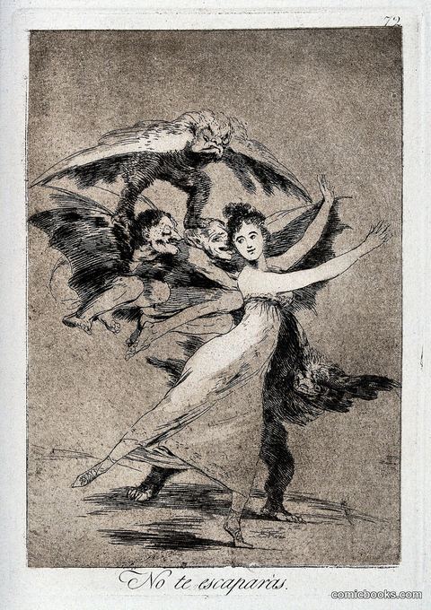 A Young Dancer Pursued by Winged Demons