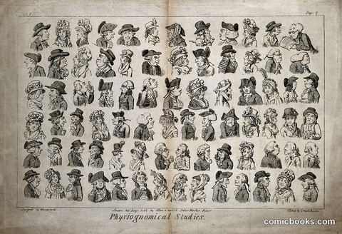 Eighty-Four Physiognomic Caricatures of English Eighteenth-Century Types