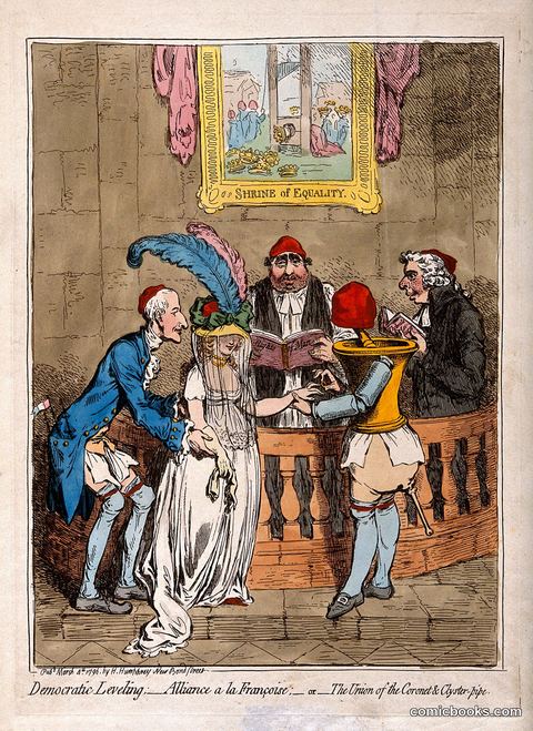 Democratic Leveling; Alliance a la Françoise — or — The Union of the Coronet & Oyster-pipe