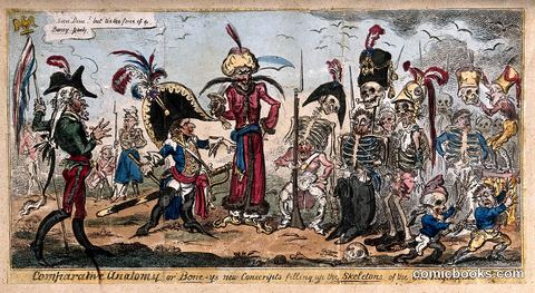 Comparative Anatomy, or Bone-us New Conscripts Filling Up the Skeletons of the Old Regiments