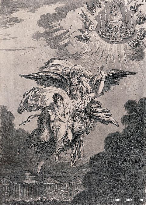 An Angel Carrying a Child Heavenward