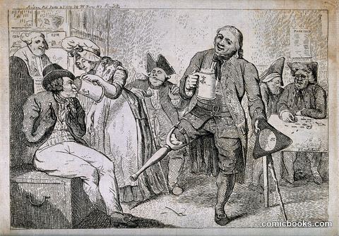 Disabled Veterans Carousing in a Tavern