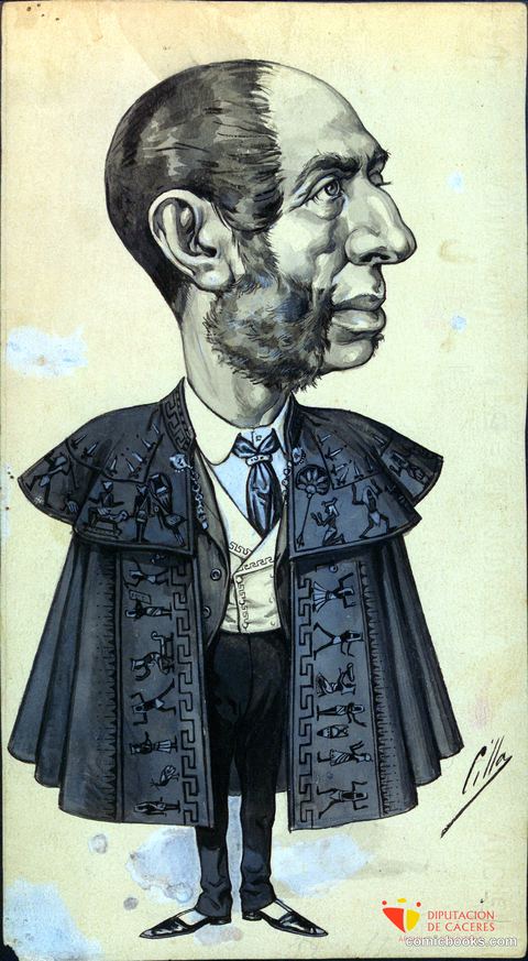 Caricatura de Arturo Mélida y Alinari