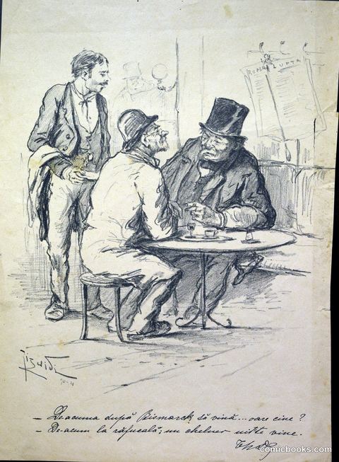 Two Men Discuss Bismarck's Death in a Tavern