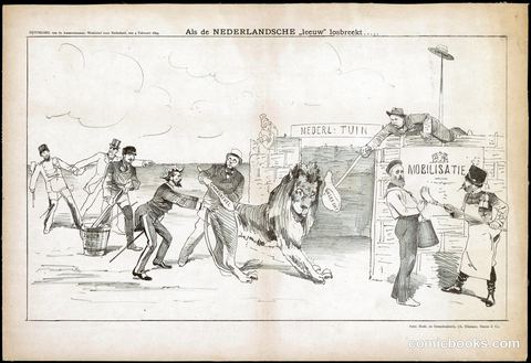 Als de Nederlandsche 'leeuw' losbreekt [When the Dutch 'Lion' Breaks Loose]