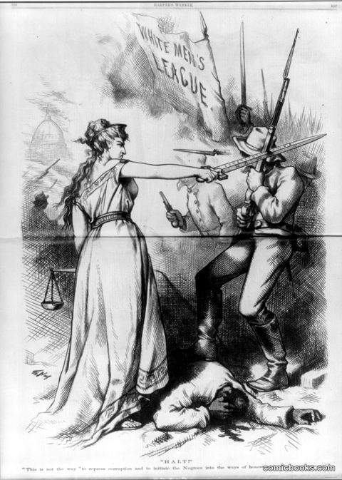 "Halt!" — Thomas Nast, 1874