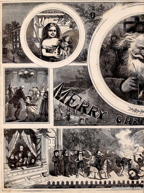 "Merry Christmas" — Harper's Weekly Holiday Plate, December 30, 1865