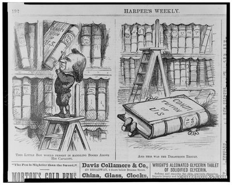 This Little Boy Would Persist in Handling Books Above His Capacity / And This Was the Disastrous Result