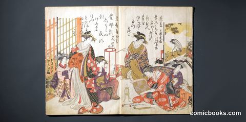 Courtesans of the Yoshiwara, from an Album of Their Verse and Calligraphy