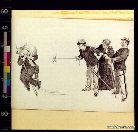 Angler Confronts Two Soldiers and a Woman
