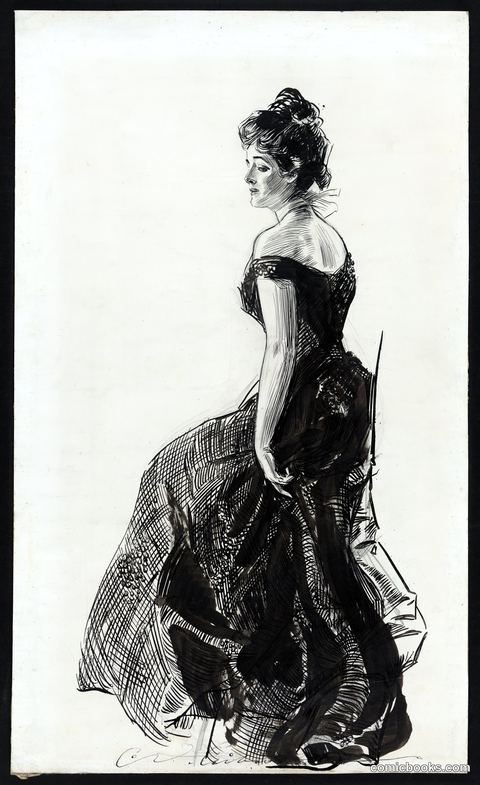 Woman in Black Evening Dress