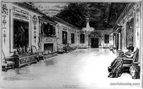 Reception Room or Painting Gallery in a Mansion