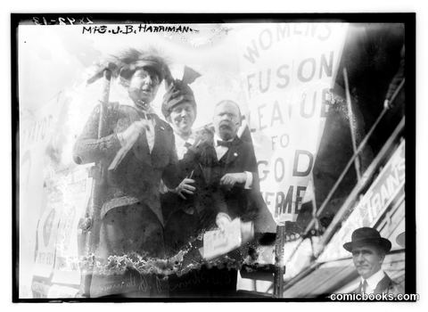 Mrs. J.B. Harriman at the Women's Fusion League Rally, c. 1913