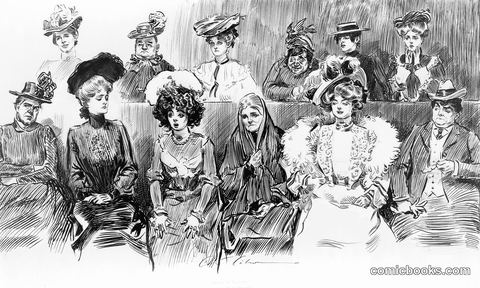 Charles Dana Gibson, "Studies in Expression: When Women Are Jurors" (1902)