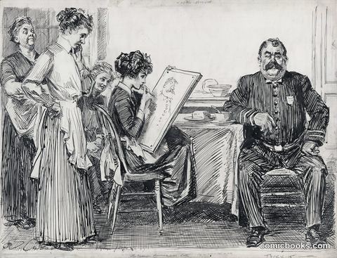 Charles Dana Gibson, *The Reason Dinner Was Late*, 1912