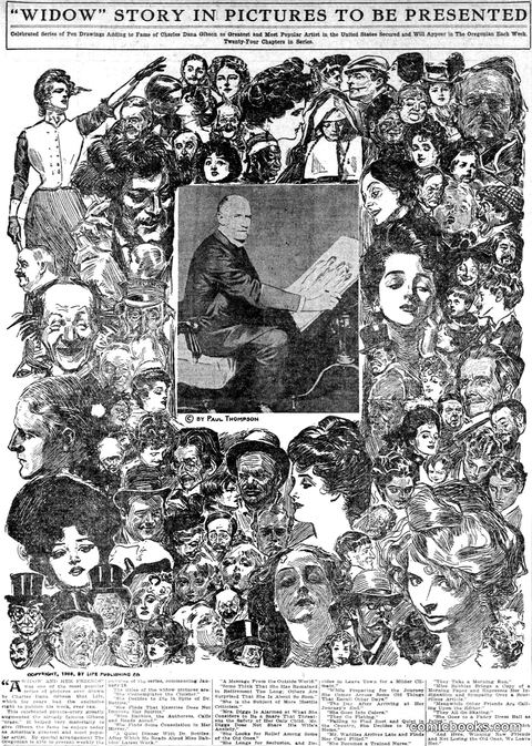 "Widow" Story in Pictures to Be Presented (Charles Dana Gibson)