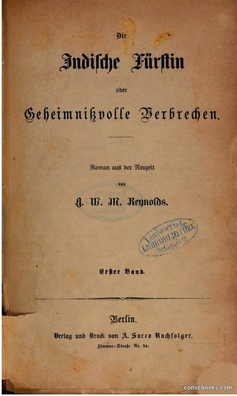 Die Indische Fürstin oder Geheimnissvolle Verbrechen