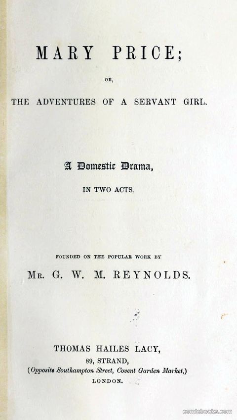 Mary Price; or, The Adventures of a Servant Girl
