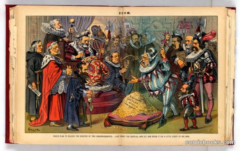 Puck's Plan to Relieve the Country of Two Embarrassments—Give Grant the Surplus, and Let Him Spend It on a Little Court of His Own