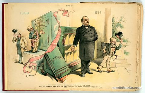 "The People Wanted a Change, and They Got It" — Puck, 1893