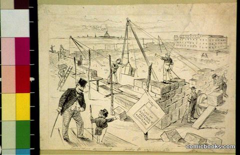 Contractor to Puck: No, sir, this is not the foundation of the World's Fair buildings…