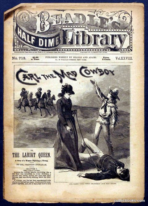 Beadle's Half Dime Library No. 713: "Carl the Mad Cowboy"
