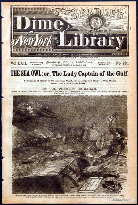 Beadle's Dime Library No. 281: The Sea Owl; or, The Lady Captain of the Gulf