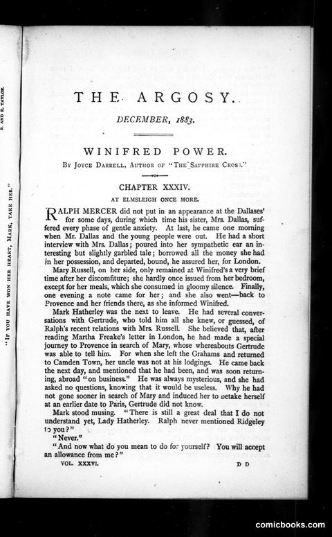 The Argosy, Vol. 36