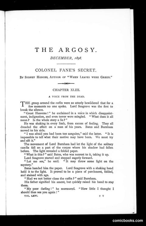 The Argosy, Vol. 66