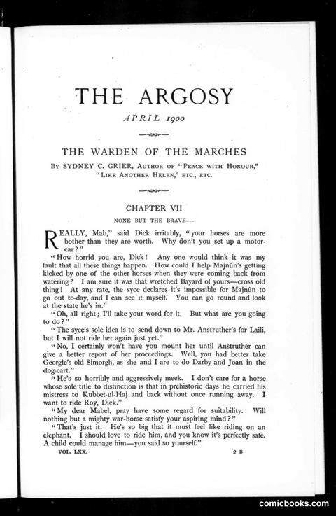 The Argosy, Vol. LXX