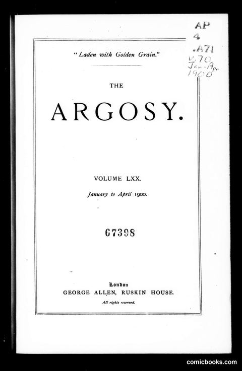The Argosy, Volume LXX