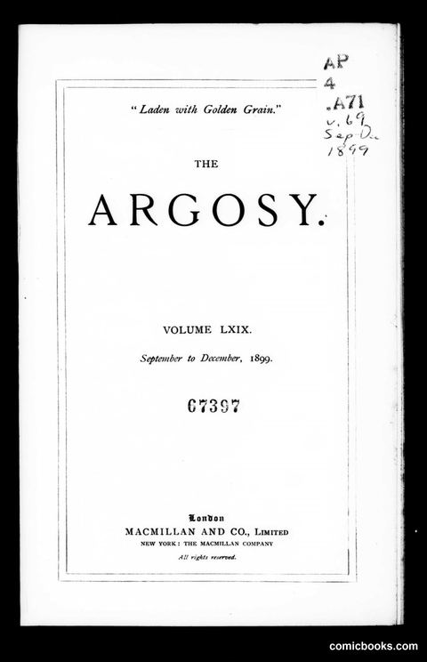 The Argosy, Volume LXIX