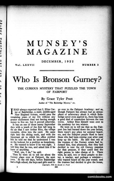 Munsey's Magazine, December 1922
