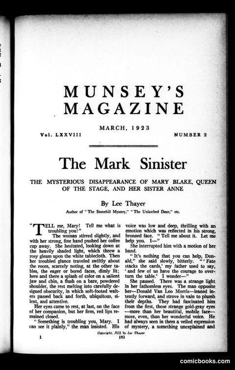 Munsey's Magazine, March 1923