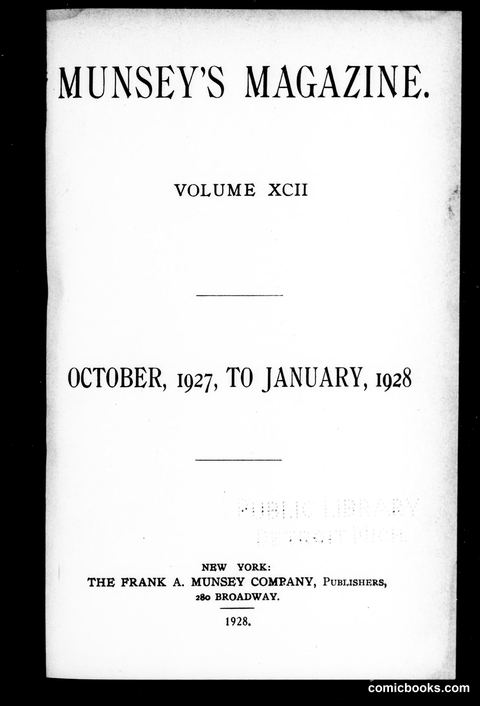 Munsey's Magazine, Volume XCII