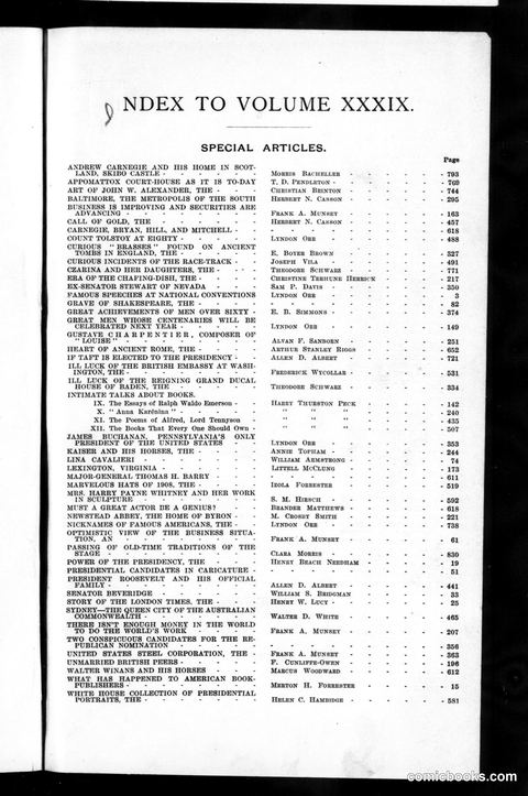 Munsey's Magazine, Volume XXXIX (1908)