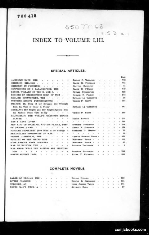Munsey's Magazine, Volume LIII
