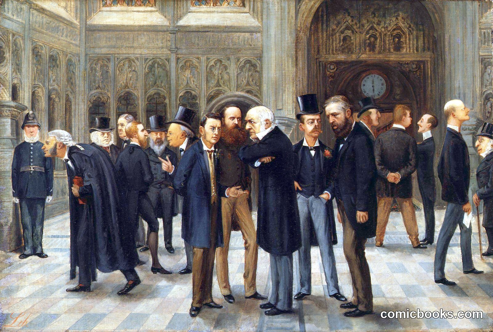 The Lobby of the House of Commons, 1886 by Liborio Prosperi